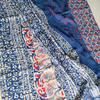 Linen Cotton Dabu Hand Block Print - Indigo, Red