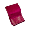 Banarasi Cotton Silk Saree with Heavy Pallu & Border – Magenta