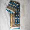 Linen Cotton Bagru Hand Block  Floral Print -  Beige, Mustard, Blue