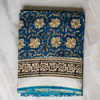 Linen Cotton Bagru Hand Block  Floral Print -  Beige, Mustard, Blue