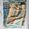 Linen Cotton Bagru Hand Block  Floral Print -  Beige, Mustard, Blue