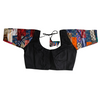 Cotton Plain with Multi Patch Glass Sleeves Black Blouse