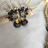 Terracotta Jewellery Set with Semi Chakra Pendant - Black & Golden