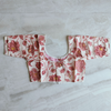 Cotton Floral Print U-Neck Pink Blouse