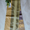 Cotton Traditional Nakshi border with Stripe  Pallu - Mehendi