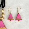 Terracotta Jewellery Set with Triangle  Pendant - Pink