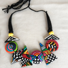 Terracotta Jewellery Set with Multi Shapes & Colour Pendant