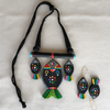 Terracotta Jewellery Set with Big Fish Pendant - Black