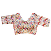 Cotton Floral Print V-Neck White, Blue & Multi Blouse