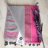 Cotton Classic Plain  Saree & Contrast Border - Grey