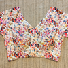 Cotton Floral Print V-Neck White, Blue & Multi Blouse