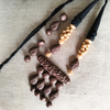 Terracotta Jewellery Set 4 Drop Shape Pendant - Brown