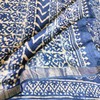 Linen Cotton Dabu Hand Block Paisley Print - Indigo