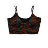 Cotton Ikat Noodle Strap Black Blouse