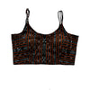 Cotton Ikat Noodle Strap Black Blouse