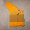 Cotton Classic Plain with Tussar Border Saree & Jute Pallu - Yellow