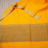 Cotton Classic Plain with Tussar Border Saree & Jute Pallu - Yellow