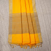 Cotton Classic Plain with Tussar Border Saree & Jute Pallu - Yellow