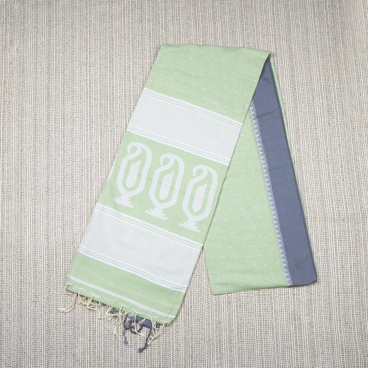 Cotton Lakkho Butti Contrast Border -Green