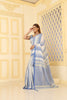 Mul Cotton Classic Saree  Contemporary Stripe WAO White, blue with Blouse Piece Handloom Saree