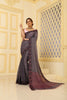 Slub Khadi Classic Saree Simple border & pallu Navy Blue with Blouse Piece Handloom Saree