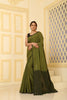 Cotton Classic Saree Rudraksha work all over Green, Black with Blouse Piece Handloom Saree