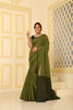 Cotton Classic Saree Rudraksha work all over Green, Black with Blouse Piece Handloom Saree