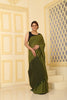 Cotton Classic Saree Rudraksha work all over Green, Black with Blouse Piece Handloom Saree