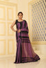 Mul Cotton Classic Saree  Contemporary Stripe WAO Black, Purple with Blouse Piece Handloom Saree