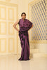 Mul Cotton Classic Saree  Contemporary Stripe WAO Black, Purple with Blouse Piece Handloom Saree