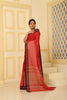 Cotton Classic Saree Tanchuri Work in Border & Pallu Red, Gold with Blouse Piece Handloom Saree