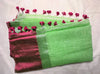 Khadi Linen Contemporay Big Border Contrast Pallu Green, Pink with BP