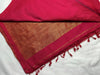 Cotton Silk Plain Saree with Ghicha Pallu - Red