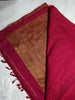 Cotton Silk Plain Saree with Ghicha Pallu - Red