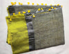 Khadi Linen Contemporay Big Border Contrast Pallu Grey, Yellow with BP