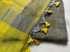 Khadi Linen Contemporay Big Border Contrast Pallu Grey, Yellow with BP