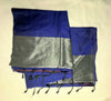 Khadi Cotton Plain Saree with Contrast Pallu - Dark Blue