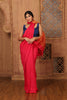 Cotton Silk Plain Saree with Ghicha Pallu - Red