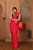 Cotton Silk Plain Saree with Ghicha Pallu - Red