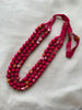 Handcrafted Rani Pink Fabric Bead Maala Necklace