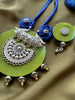 Neel Vana Handcrafted Fabric & Oxidised Pendant Necklace Set