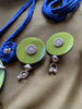 Neel Vana Handcrafted Fabric & Oxidised Pendant Necklace Set