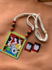 Rhythms of Folk Art Hand Painted Pendant Necklace Set
