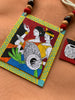 Rhythms of Folk Art Hand Painted Pendant Necklace Set