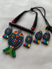Terracotta Jewellery Set with Big Fish Pendant - Black