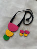 Handcrafted Terracotta Geometric Pendant Necklace Set