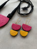Handcrafted Terracotta Geometric Pendant Necklace Set