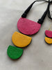 Handcrafted Terracotta Geometric Pendant Necklace Set