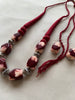 Maroon Heritage Beaded Necklace & Earrings Set