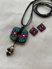 Midnight Bloom Handcrafted Terracotta Necklace Set